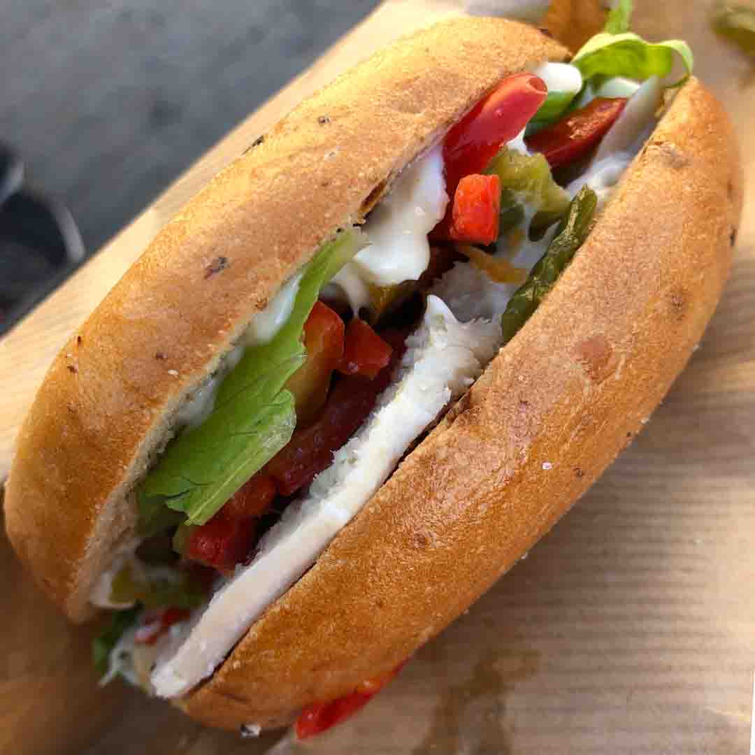 Chicken Caesar Salad Bagel
