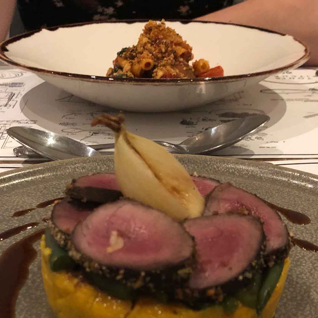 Rigatoni with Caponata and Venison with Polenta Mash from Tonis Kitchen