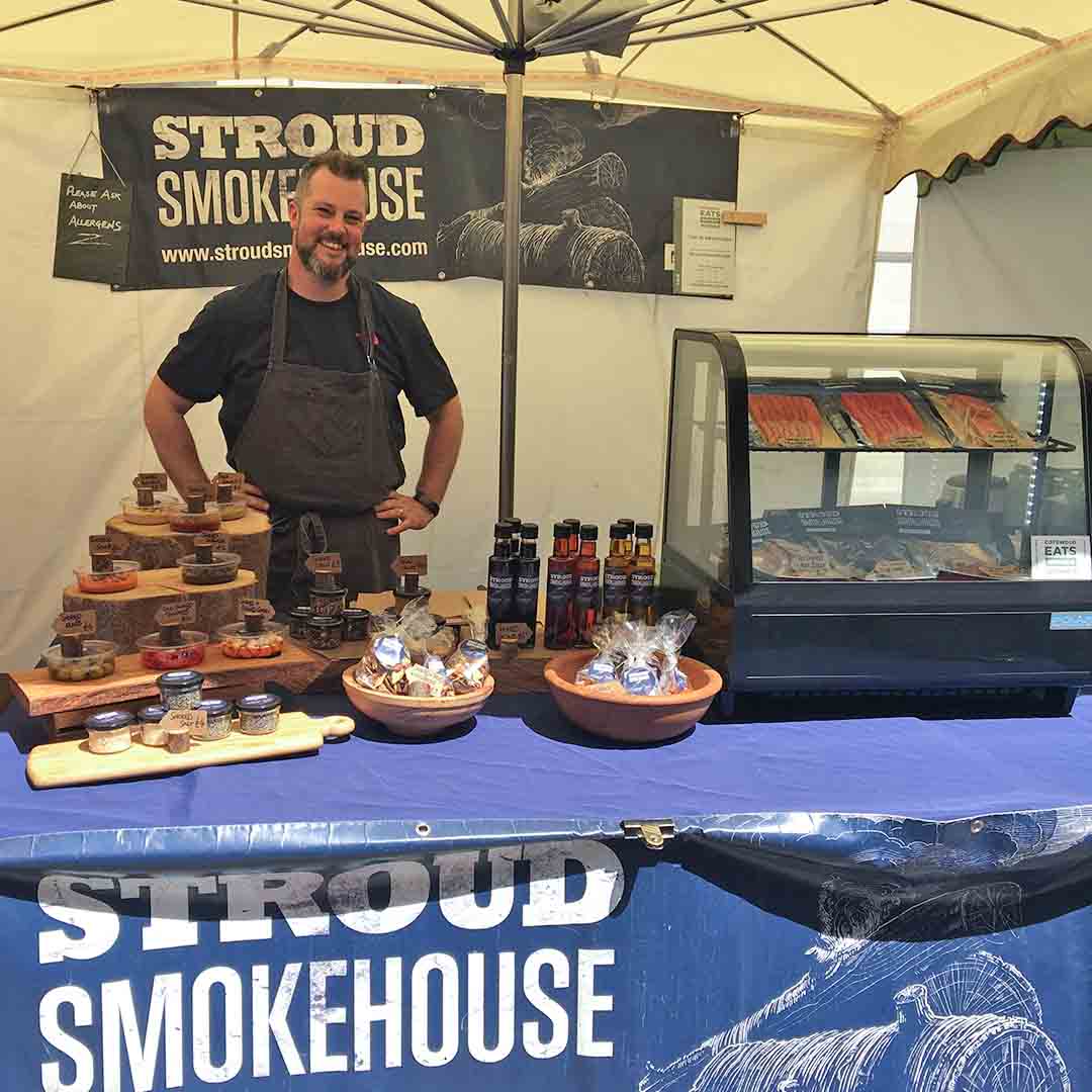 Ian Jones and the Stroud Smokehouse Market Stall