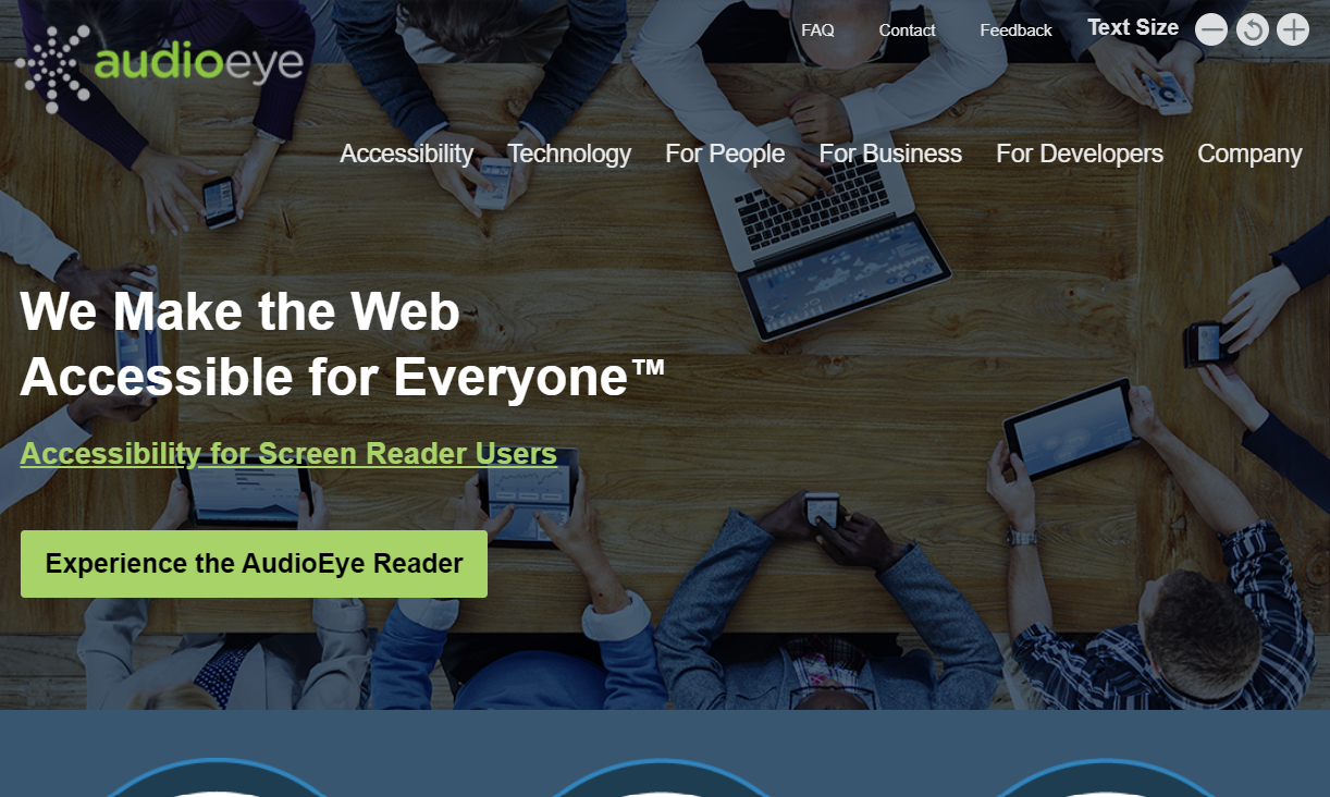 AudioEye homepage circa 2015