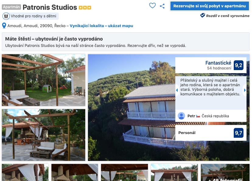 Detail ubytování Patronis Studios v Zakynthosu na Booking.com, který ukazuje fotky a recenze uživatelů.