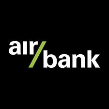 Logo AirBank. Tato banka nabízí půjčku až do 900 000 Kč při úroku od 4,9 % ročně. Předčasné splacení půjčky je zdarma.