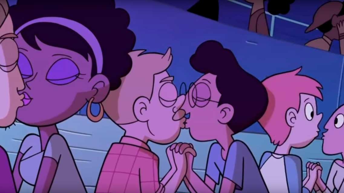 Entenda as Principais Mudanças nas Relações Afetivas do Futuro - Casal LGBT se beijando no desenho Star VS as Forças do Mal