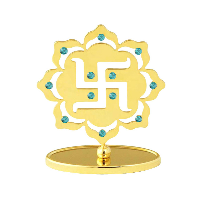 swastik symbol crystal spiritual paperweight mini