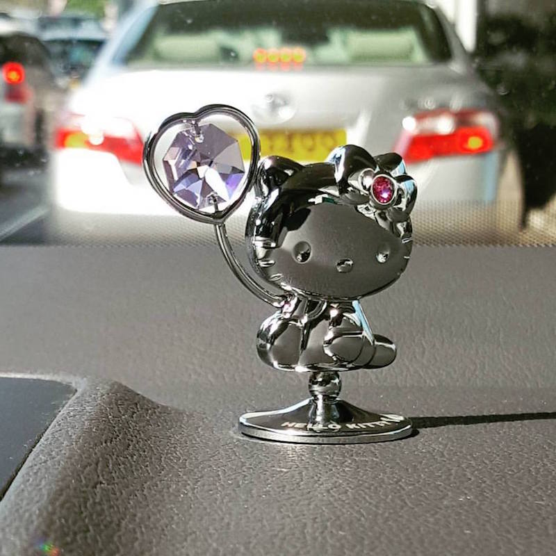 Hello Kitty Crystal Figurine Mini Light Violet | crystocraft.com