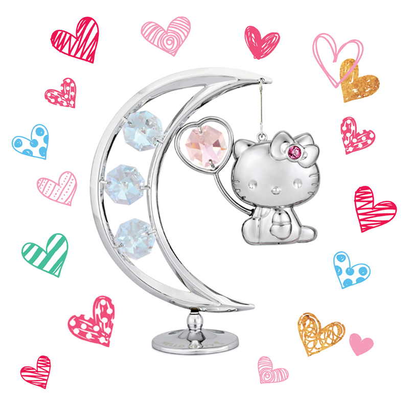 Hello Kitty Crystal Flying to the Moon Figurine Rosaline | crystocraft.com