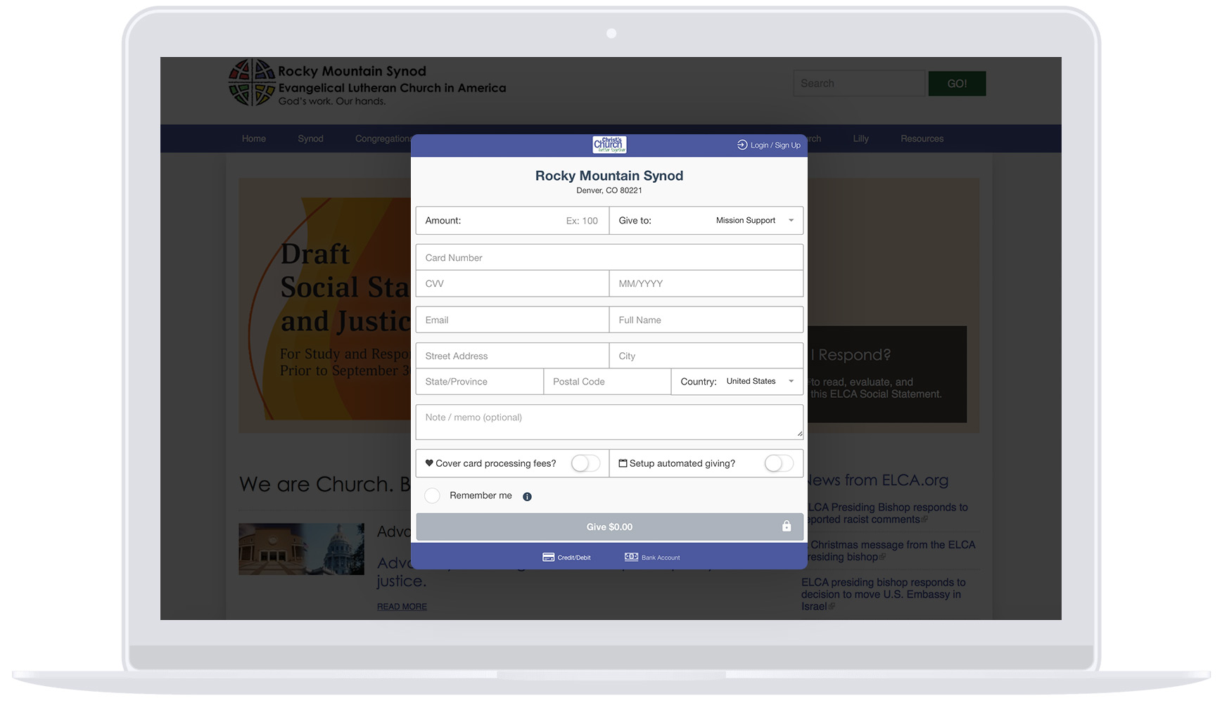 Online giving