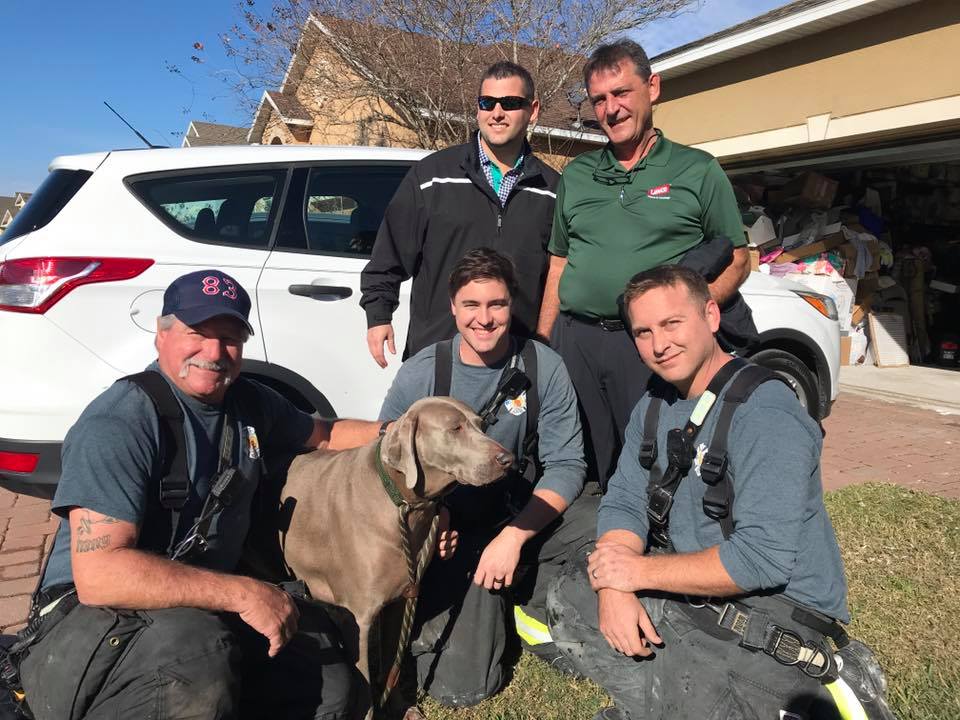 Fire Department Rescuing Dog