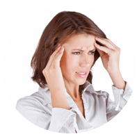 Patient suffering from long-lasting sinus headache.