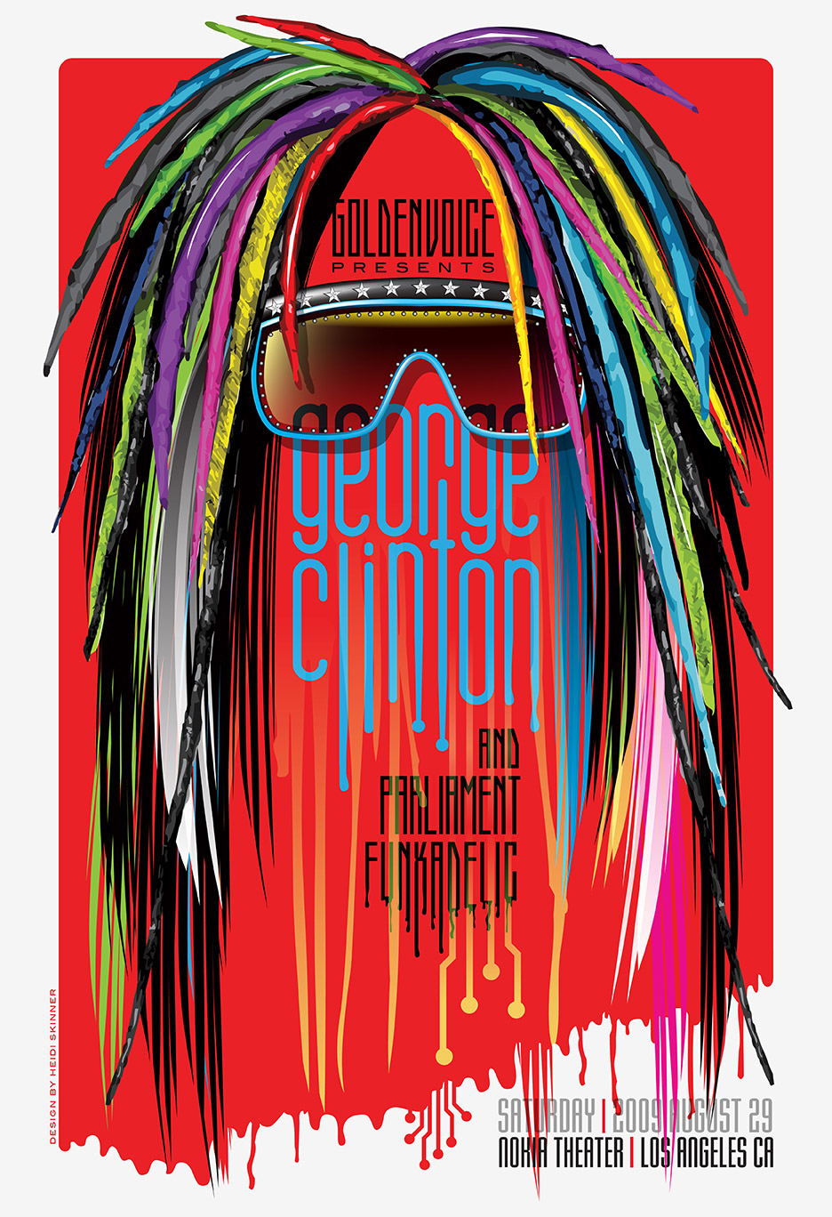 Vector illustration - George Clinton concert poster / Design by Heidi Skinner