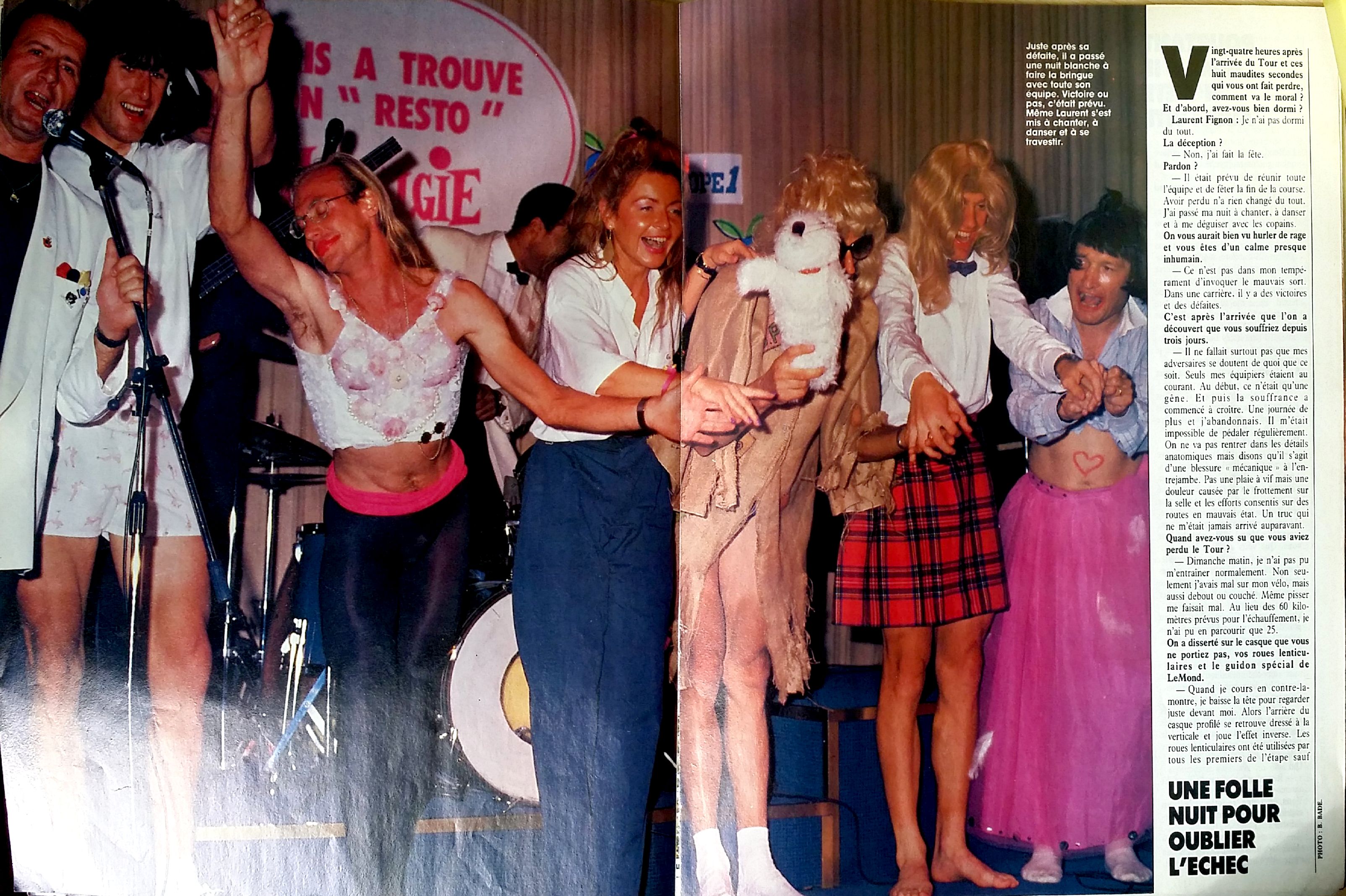 Magazine VSD Arrivée Tour de France Laurent Fignon soirée privatisée Restaurant Nostalgie Paris