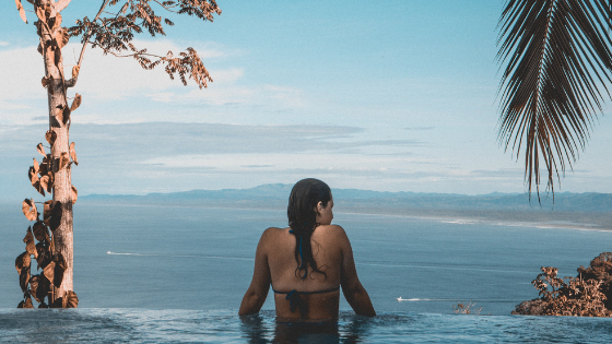 Vacation Woman in a Swimming Pool