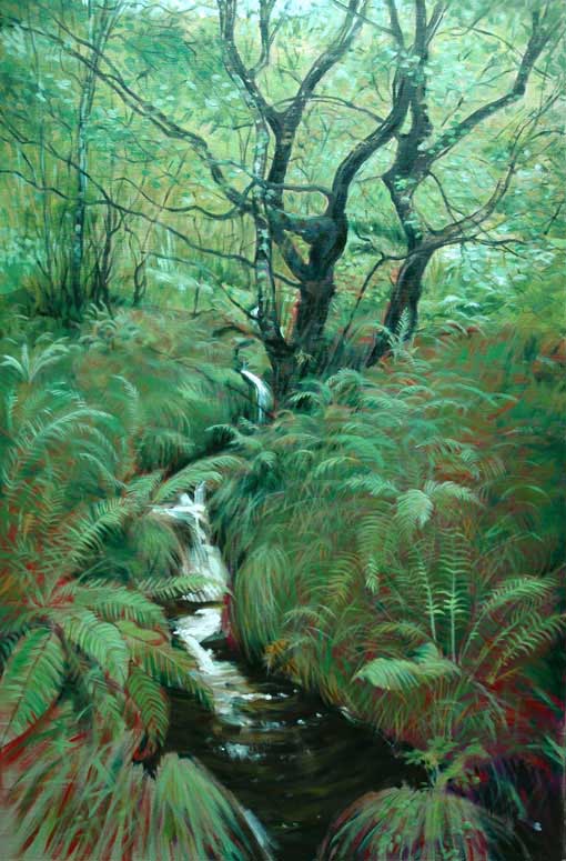Alex's new painting of Glasdrum Woodlands on the slopes above Loch Creran.