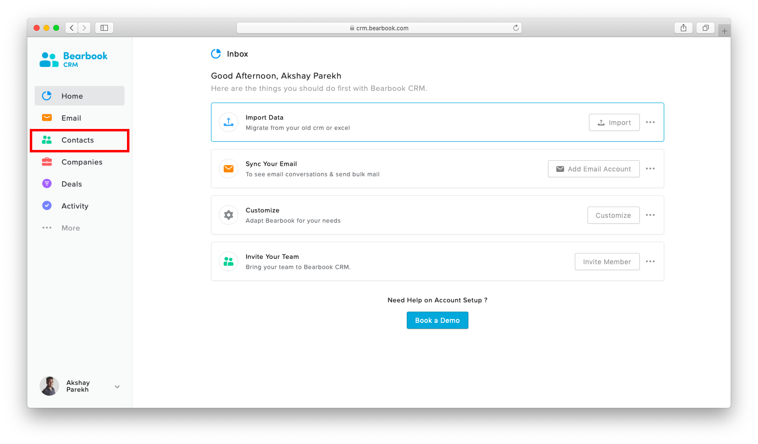 Built-in Call Bearbook CRM