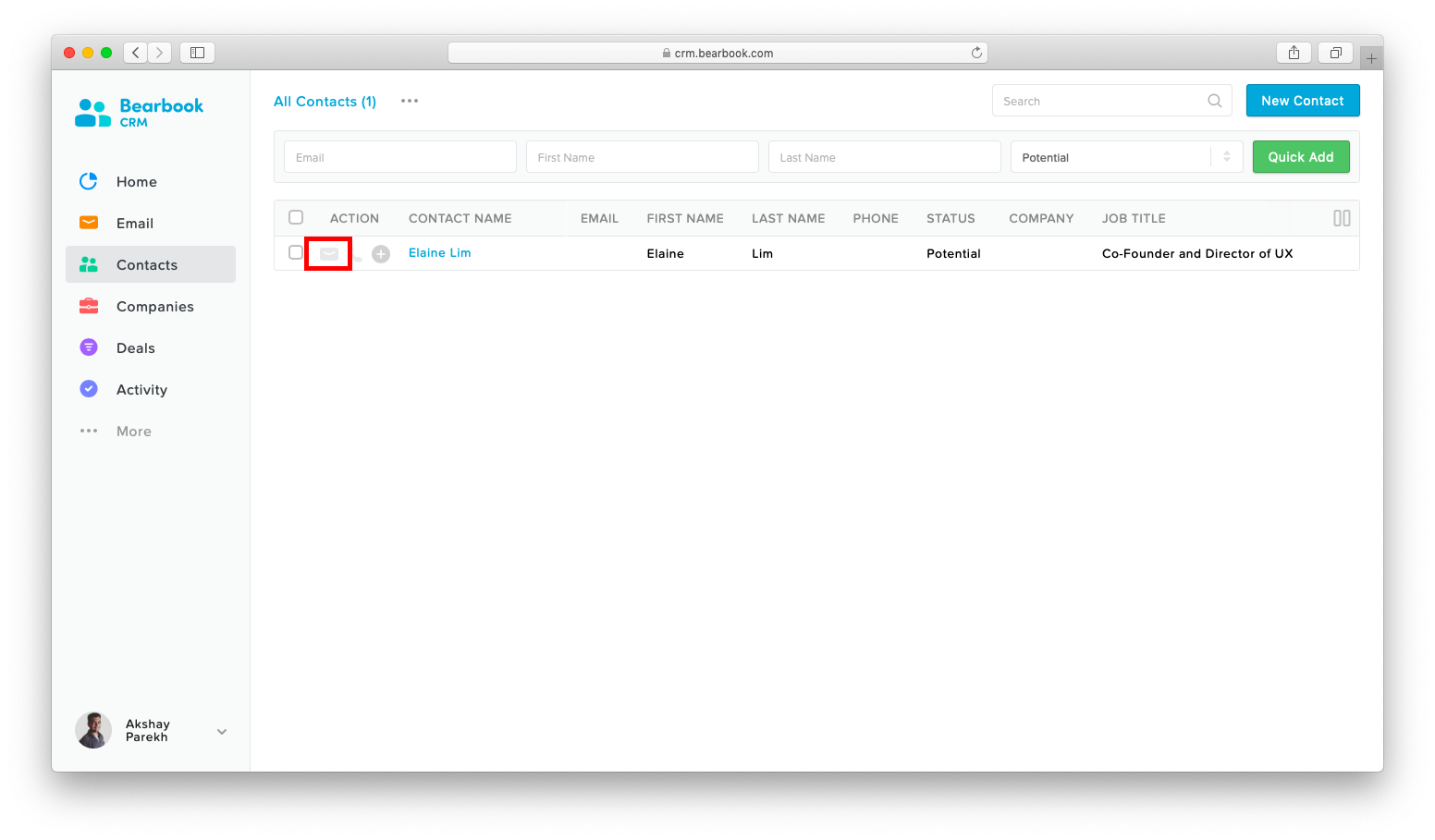 Built-in Email Bearbook CRM