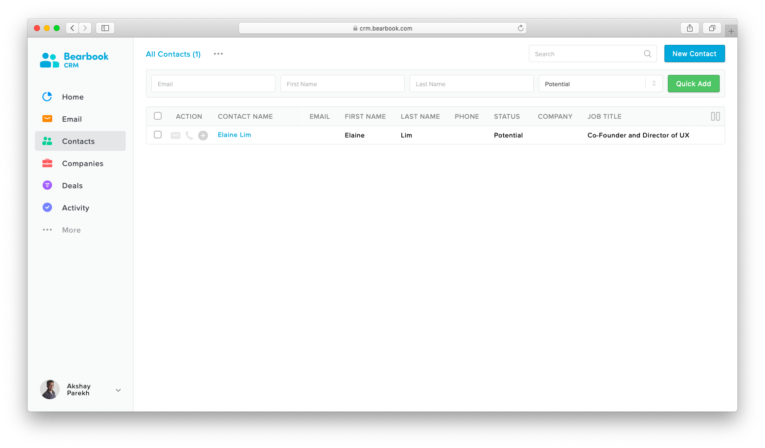 Contacts Bearbook CRM