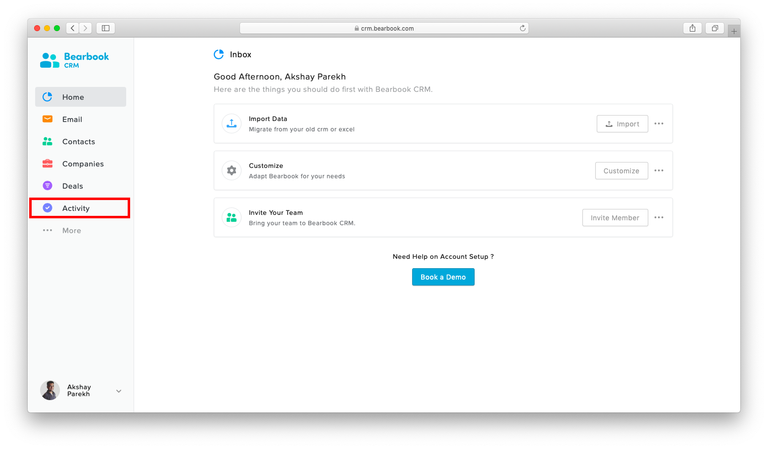 Activity Bearbook CRM