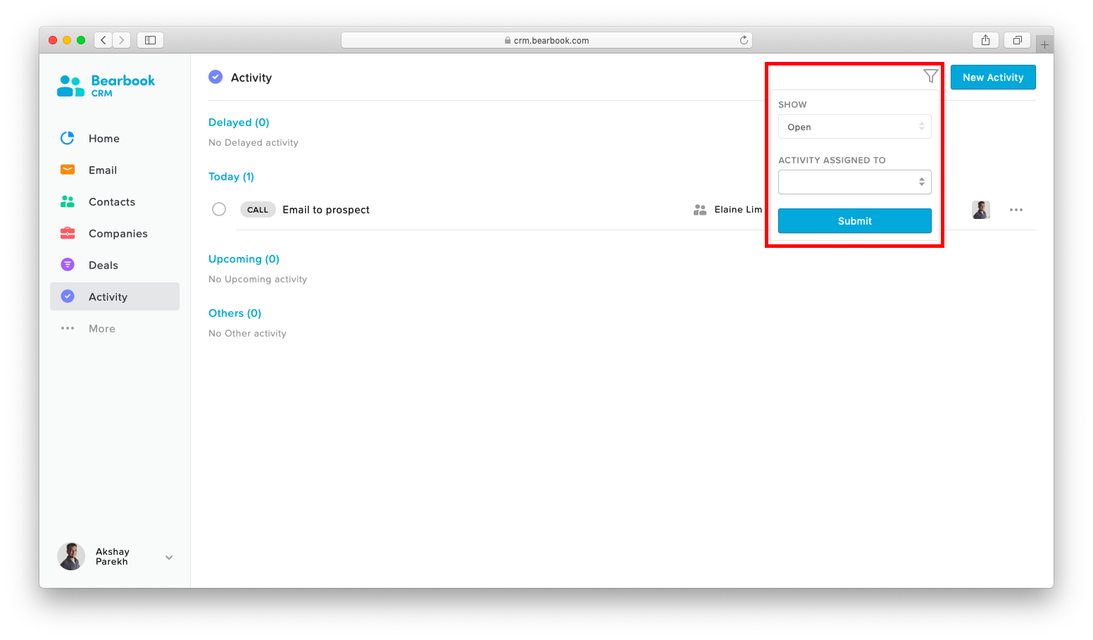 Activity Bearbook CRM