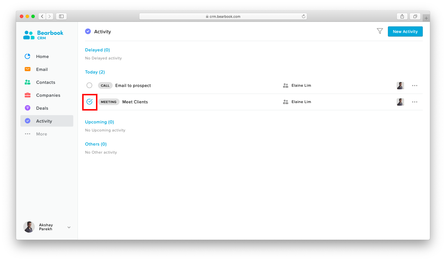 Activity Bearbook CRM