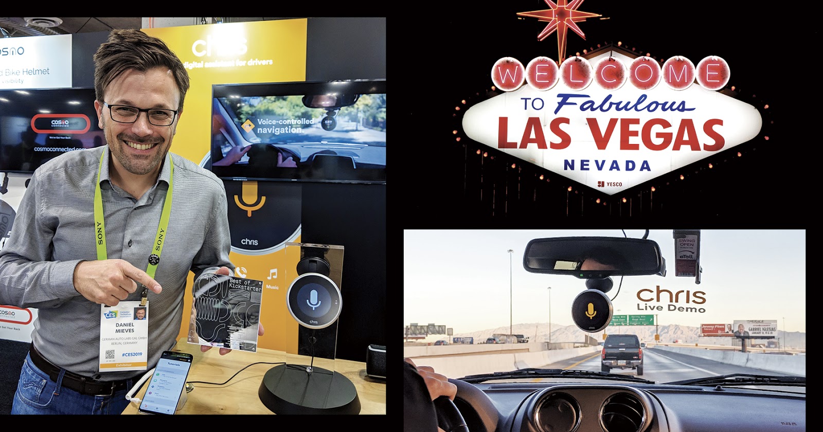 German Autolabs Head of Marketing, Daniel Mieves, with the best of Kickstarter award
