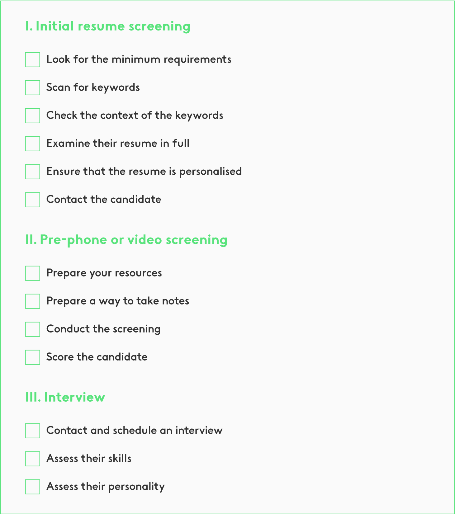 checklist para crear un departamento de RRHH