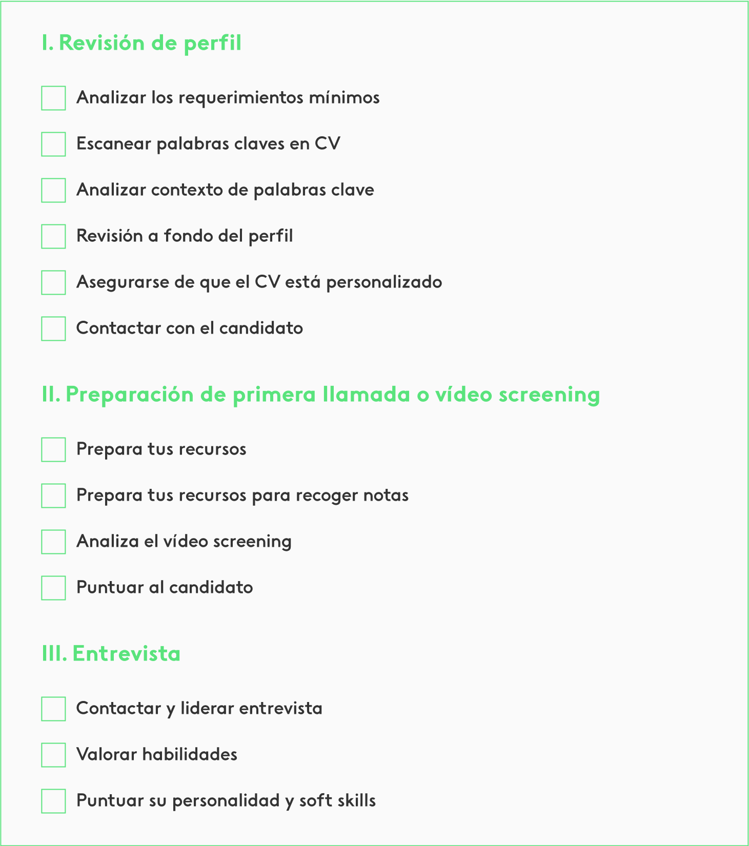 checklist para crear un departamento de RRHH