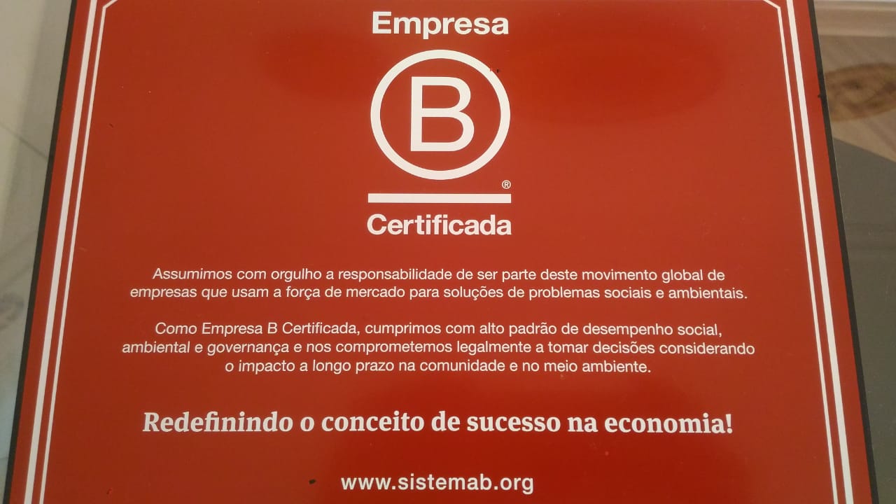 Placa de Empresa B Certifica da Rede Asta