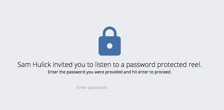password protected audio demo reel
