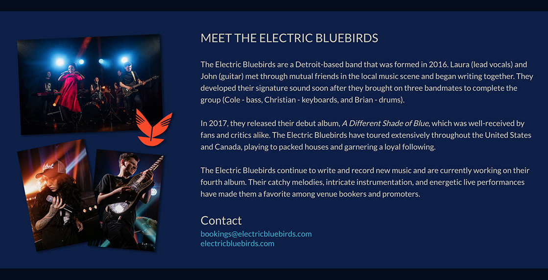 Example of a music EPK biography and headshot