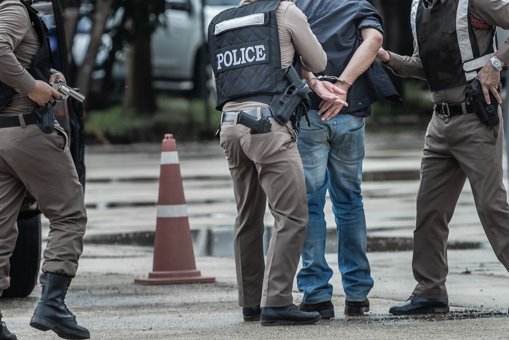 Police arresting a man