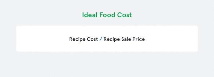 Ideal Food Cost
