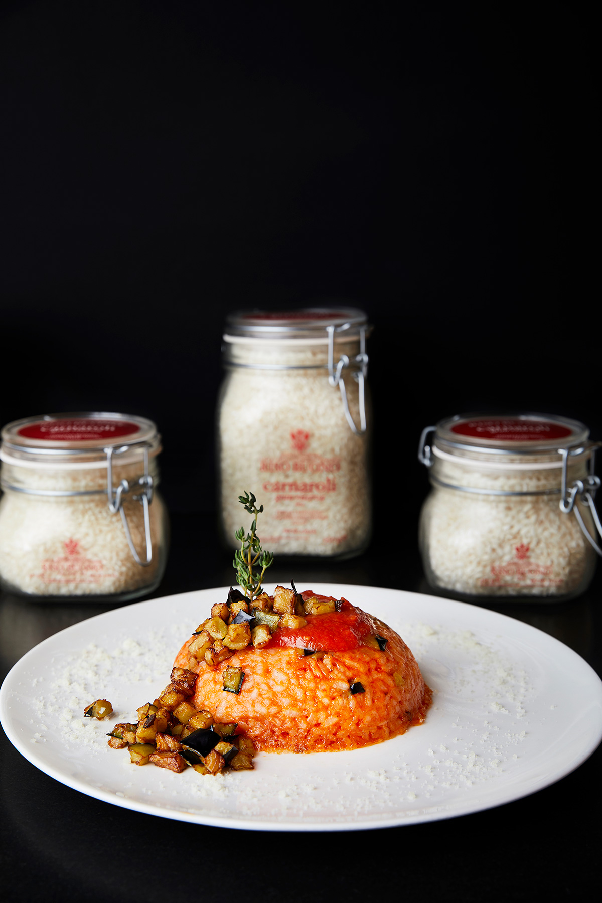 Tortino di Riso Carnaroli con Pomodoro e Melanzane