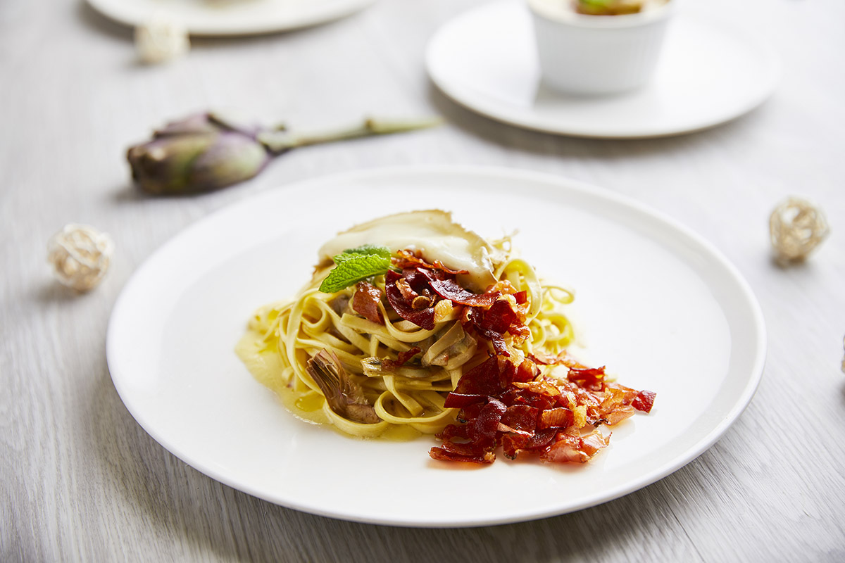 I Tagliolini con Carciofi e Speck dell'Alto Adige IGP