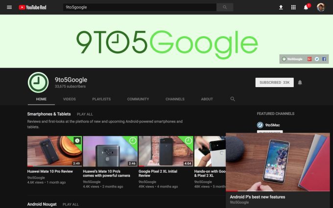 youtube testing new picture in picture mode