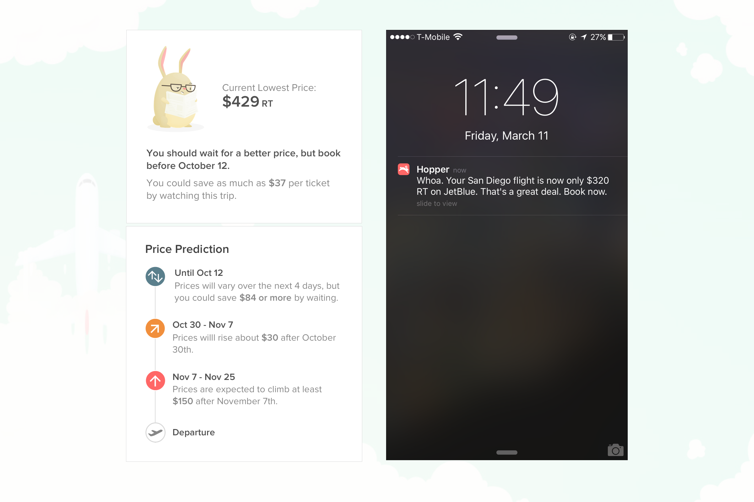Hopper price alert notification
