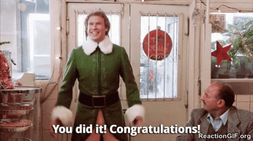 Elf congratulating you on finding Happo to imrove hiring process