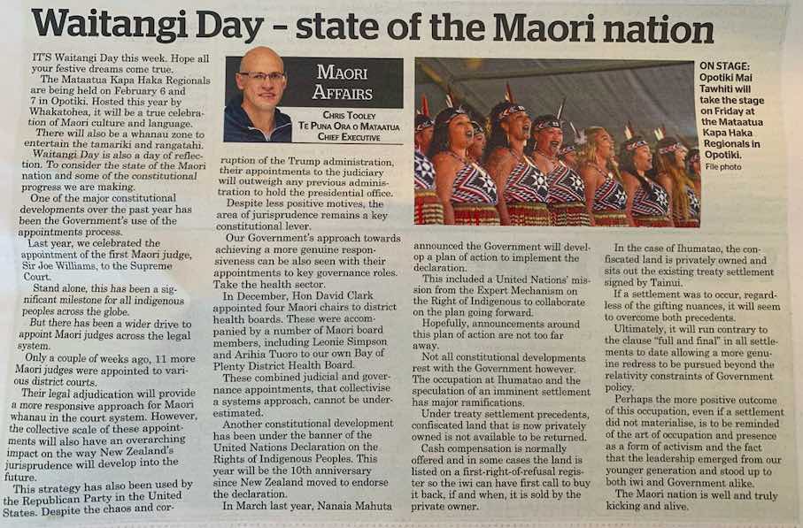 Waitangi day newspaper