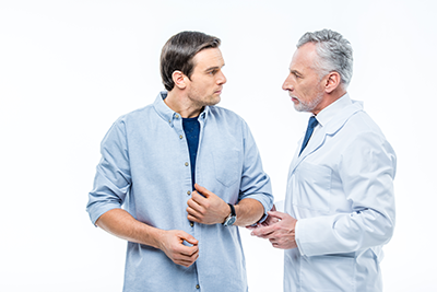 Man seeking help for chronic stress problems