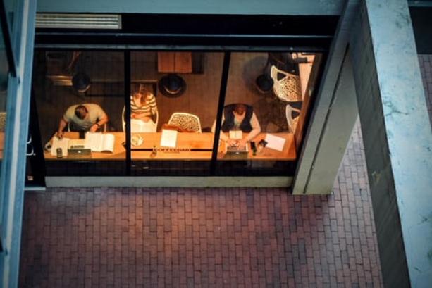 aerial office view