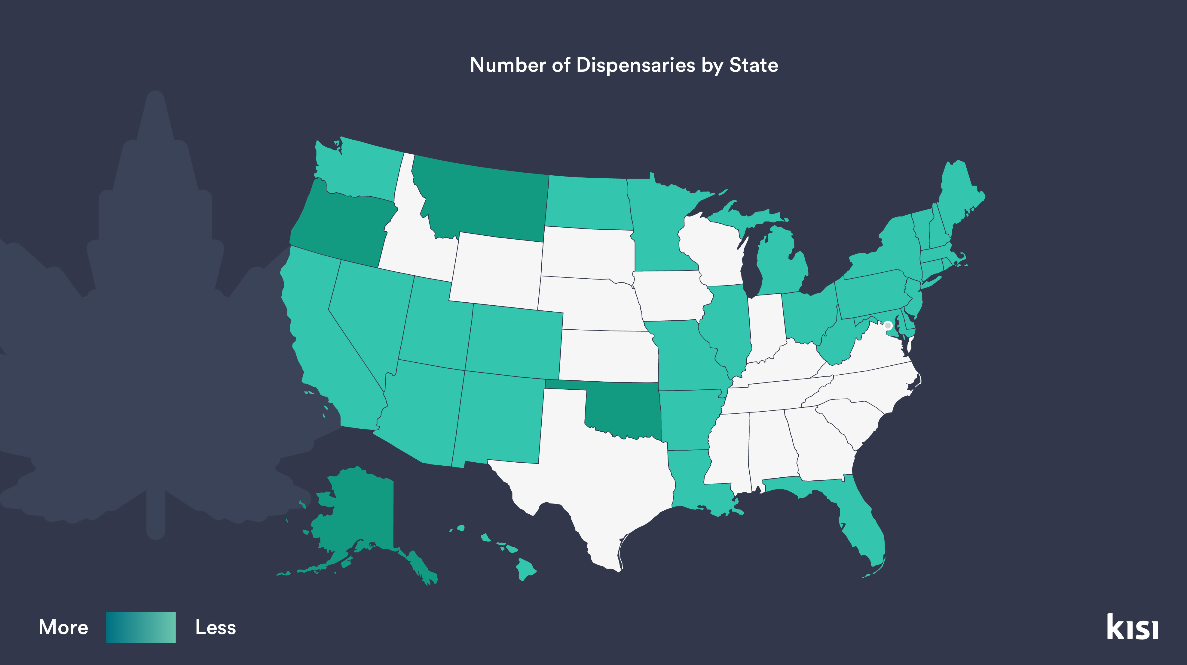 Number of dispensaries by state
