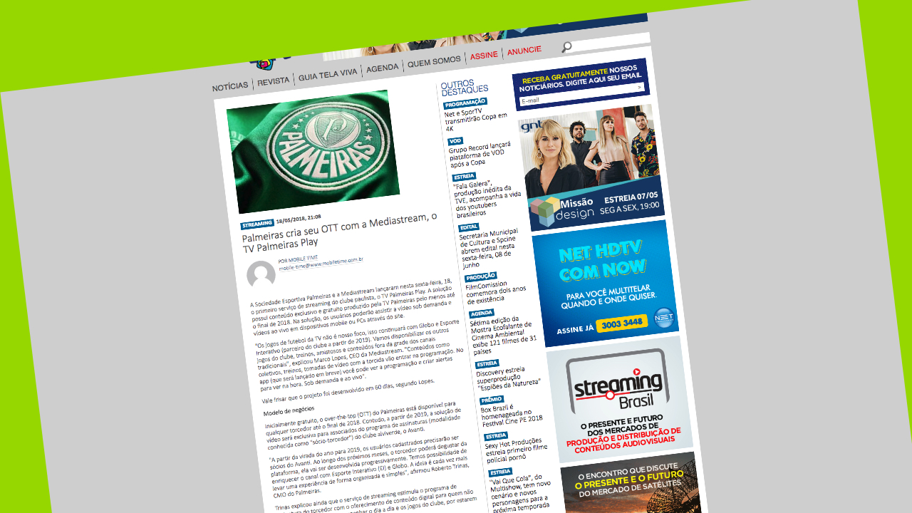TVPalmeiras Play OTT desarrollada por Mediastream