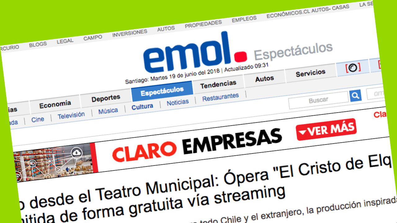 Ópera el Cristo de Elqui, emol