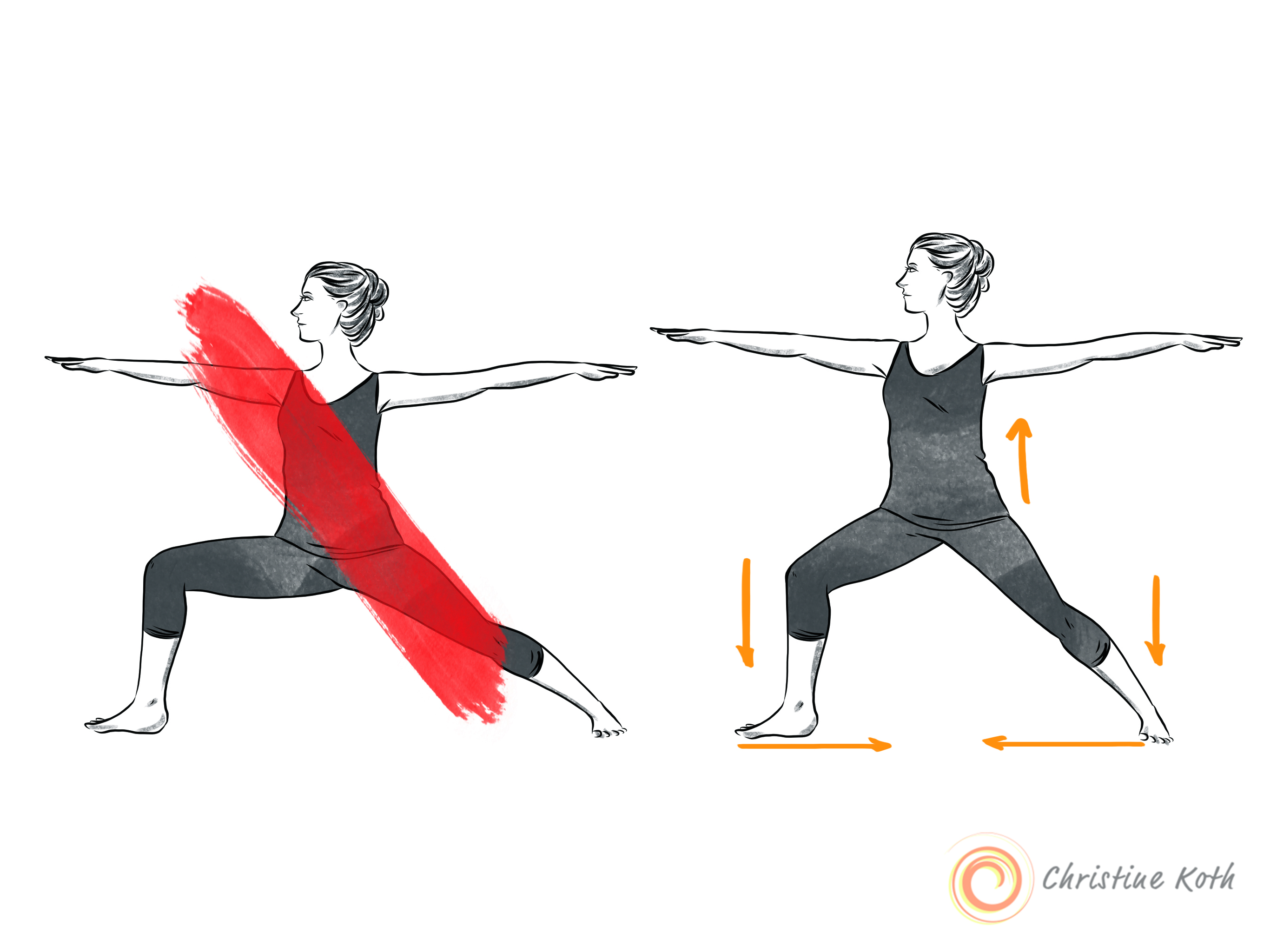 shortened warrior pose