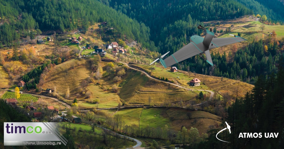 Illustration of a Marlyn Drone flying over Zaovine in Serbia