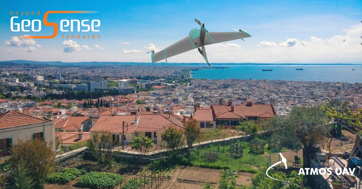 Illustration of the Marlyn VTOL Fixed-Wing Drone flying over Seoul (Korea)