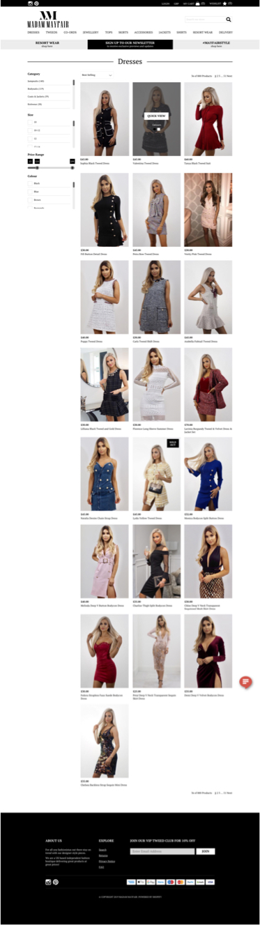 website product page