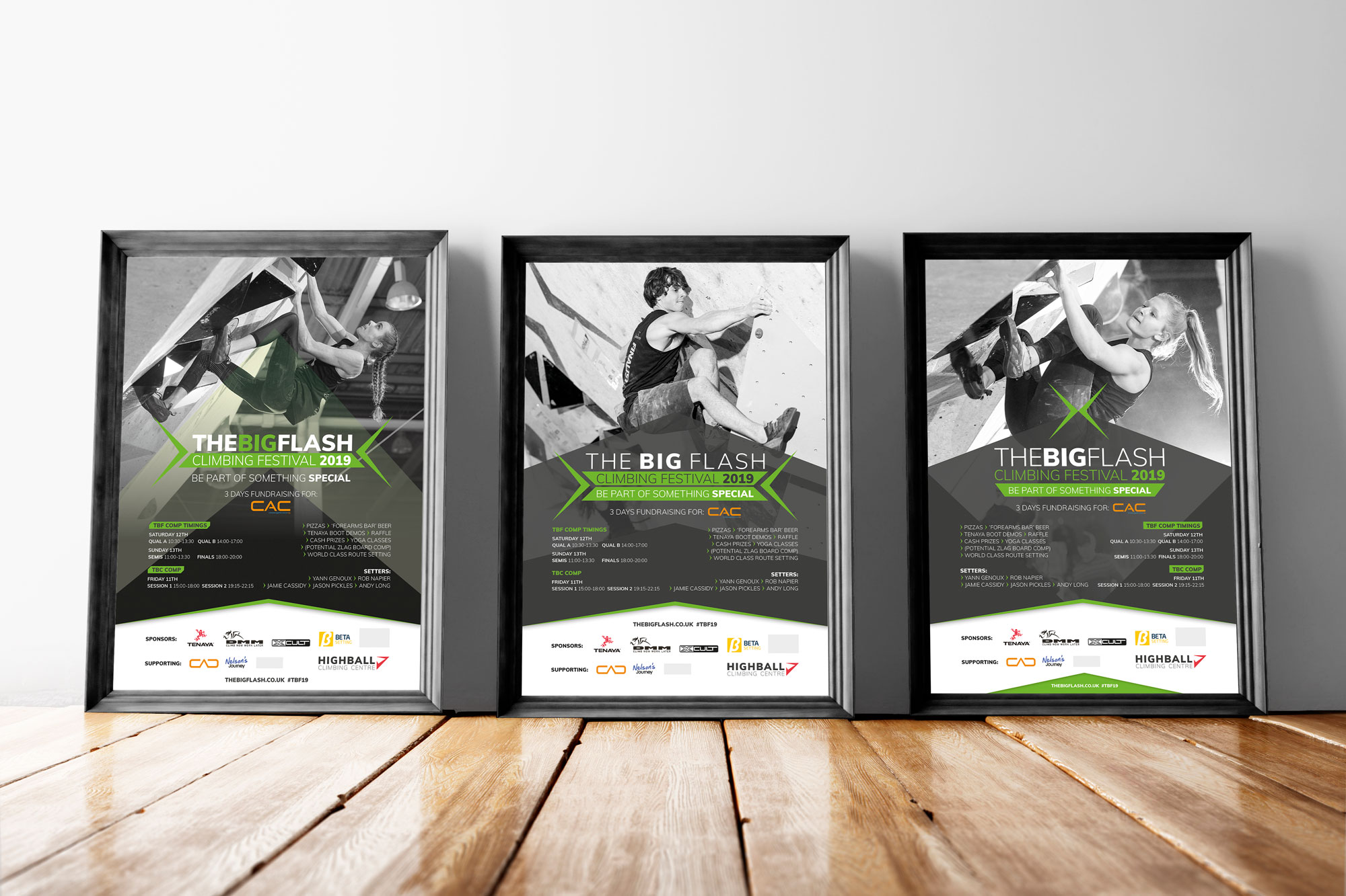 Highball climbing event poster designs