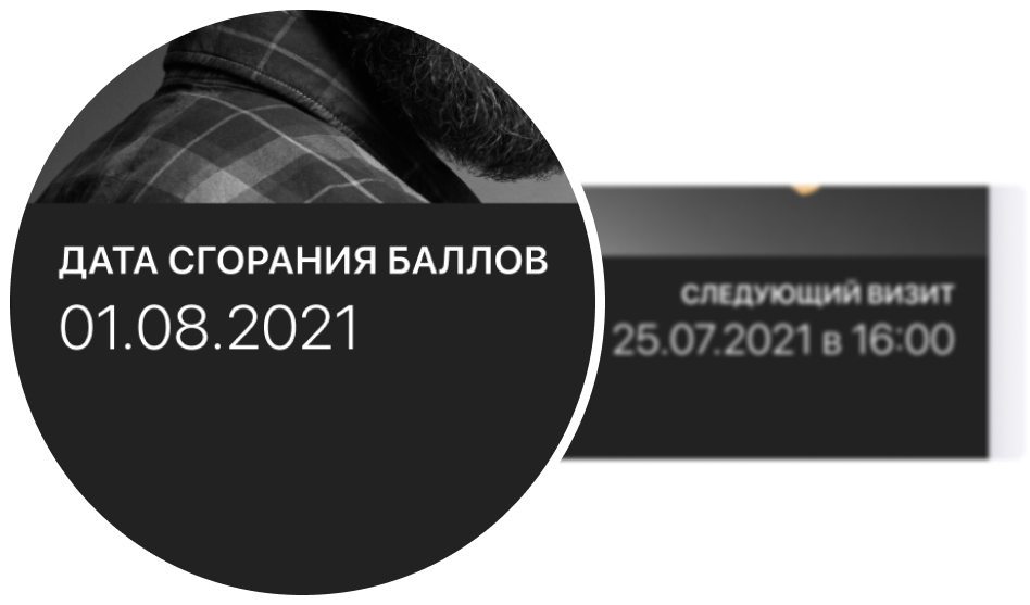 Дата визита на карте