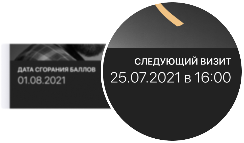 Дата визита на карте