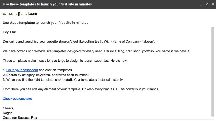 Customize drip email to individual